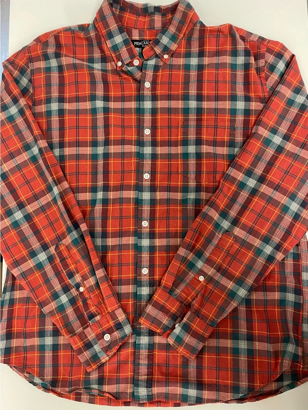 J. Crew Red and Green Plaid Button-Down Shirt